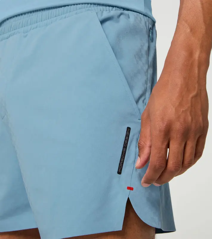 PORSCHE DESIGN Sport-Tex Swim Shorts Plavky koupací šortky s elastickým pasem a kapsičkou na zip z žakárové látky světle modrá