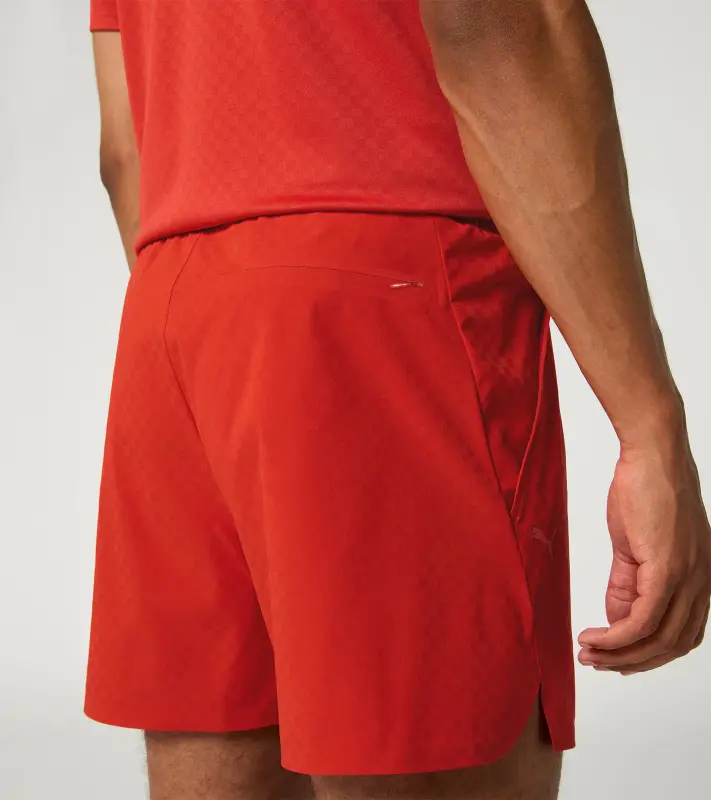 PORSCHE DESIGN Sport-Tex Swim Shorts Plavky koupací šortky s elastickým pasem a kapsičkou na zip z žakárové látky lávově oranžová