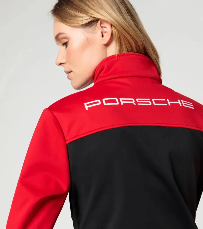 PORSCHE Women's Softshell Jacket Motorsport Replica Bunda dámská funkční sportovní vyštíhlená červenočerná
