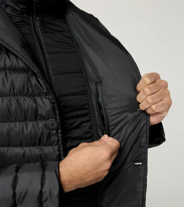 PORSCHE DESIGN Hybrid Blazer Sako prošívané ležérní s odnímatelnou vložkou splňuje i funkci bundy černá