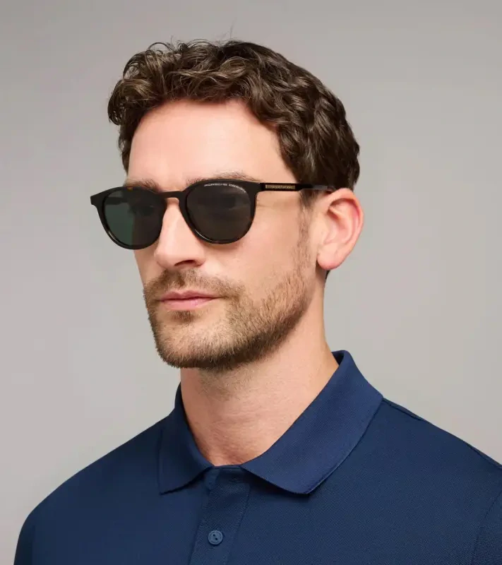 PORSCHE DESIGN P´86025 Sunglasses EDITION A #2 Uni Sluneční brýle nadčasového klasického tvaru černozlaté se světle tyrkysovými skly