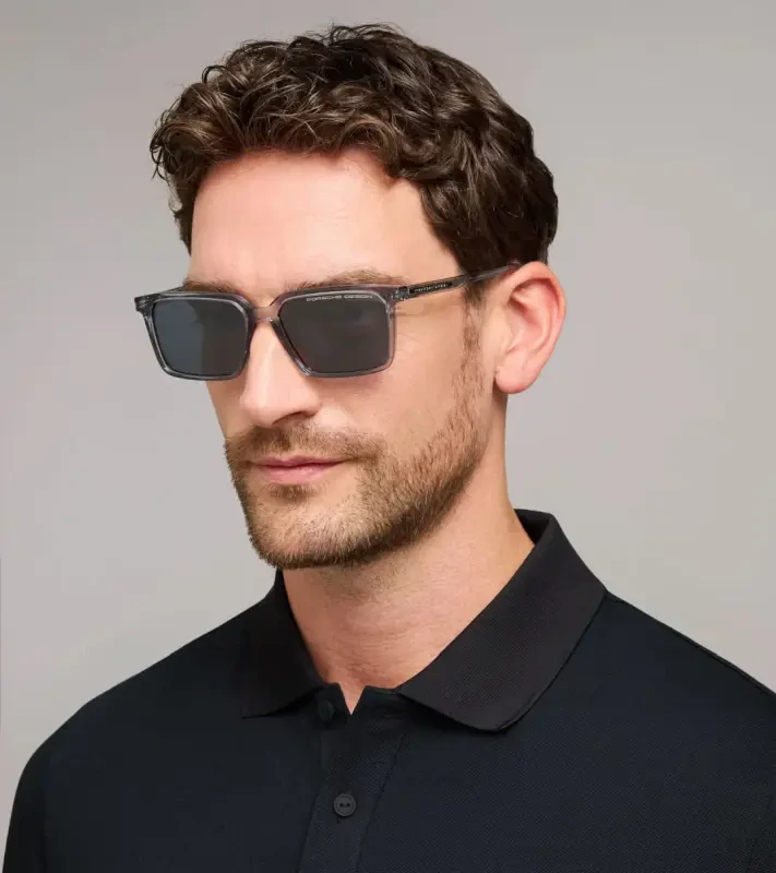 PORSCHE DESIGN P´86024 Sunglasses EDITION A #1 Uni Sluneční brýle nadčasového klasického tvaru šedé poloprůhledné s modrošedými skly
