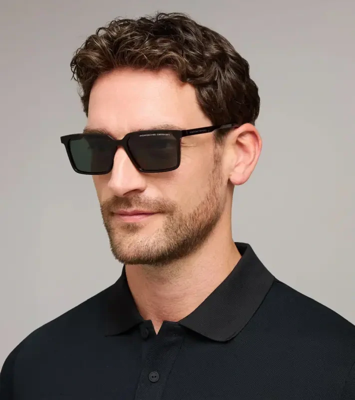 PORSCHE DESIGN P´86024 Sunglasses EDITION A #1 Uni Sluneční brýle nadčasového klasického tvaru černozlaté se světle tyrkysovými skly