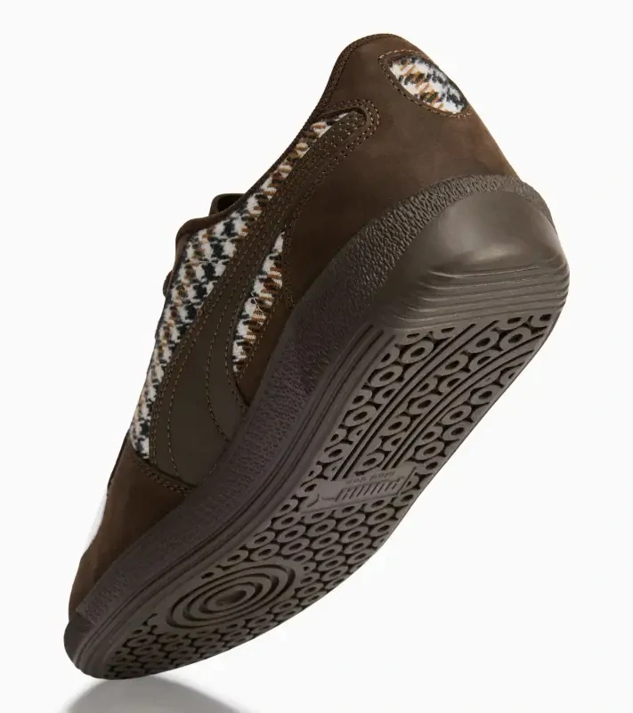 PORSCHE DESIGN 911 Pepita Palermo Sneakers Obuv volnočasová sportovní v retro stylu kostkovaná hnědobílá