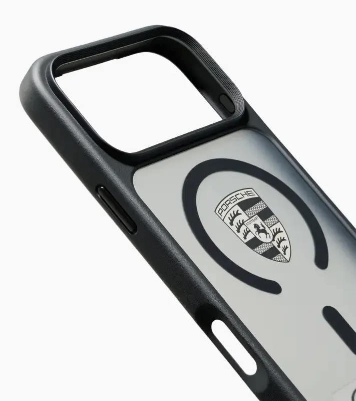 PORSCHE Snap-on case for iPhone® 18 Pro Max Kryt mobilního telefonu iPhone 18 Pro Max se znakem Porsche černý hliníkový rámeček
