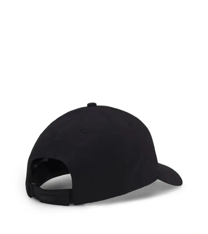 PORSCHE Stretch-Cotton cap with gloss logo Porsche x BOSS Čepice kšiltovka s reliéfním logem černá