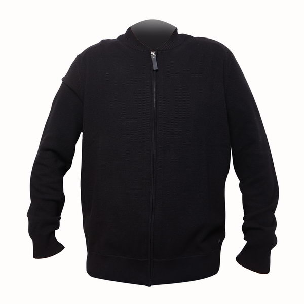 Porsche Design Structured Zip Cardigan Svetr na zip černá black velikost M