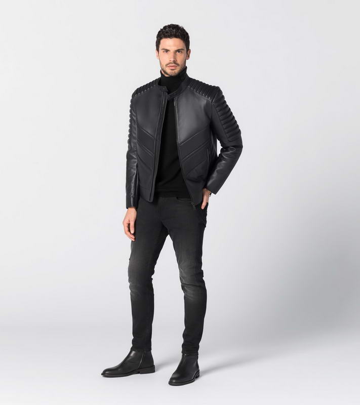 Porsche Design ICONIC MOTOX LEATHER JACKET bunda moto černá kůže