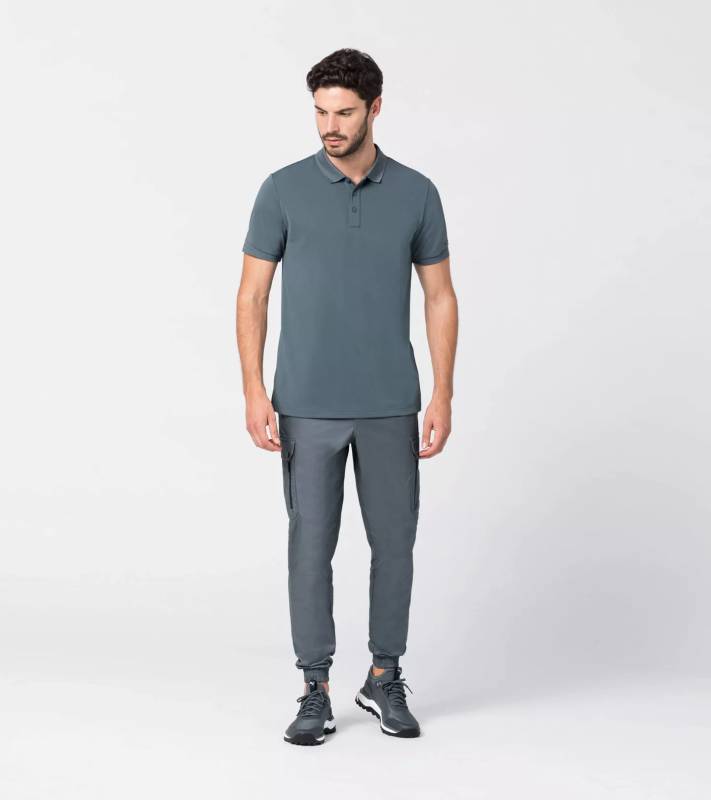 PORSCHE DESIGN Men's Polo Tričko s límečkem šedá břidlicová