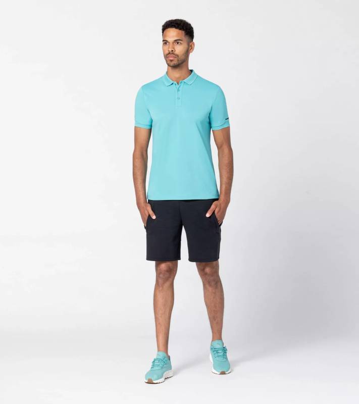 PORSCHE DESIGN Men's Polo Tričko s límečkem světle modrá porcelánová