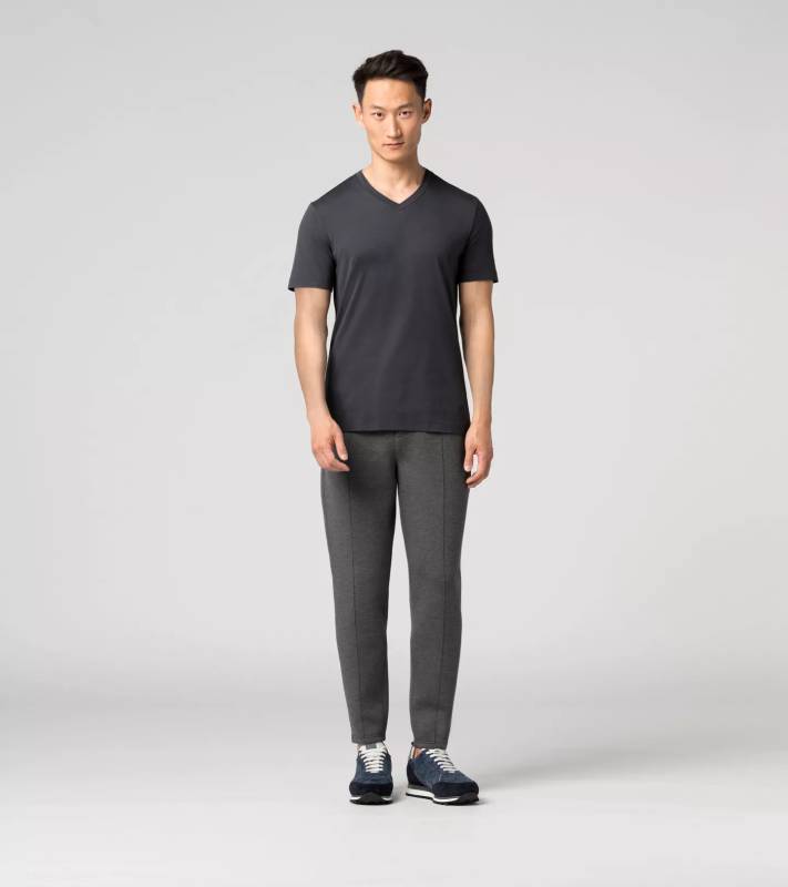 PORSCHE DESIGN V-Neck Tee Tričko módní s výstřihem do V šedé