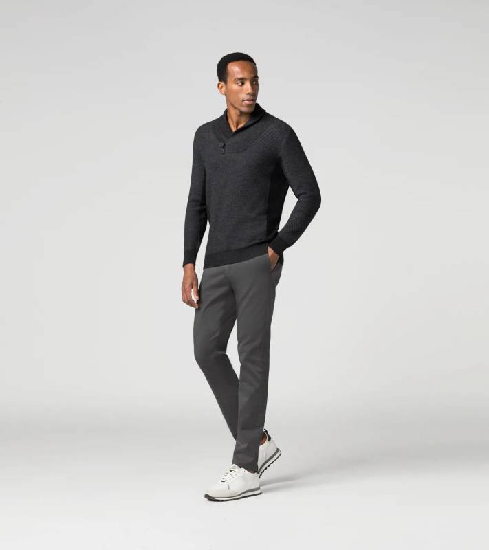 PORSCHE DESIGN Shawl Collar Sweater Svetr se šálovým límcem černý