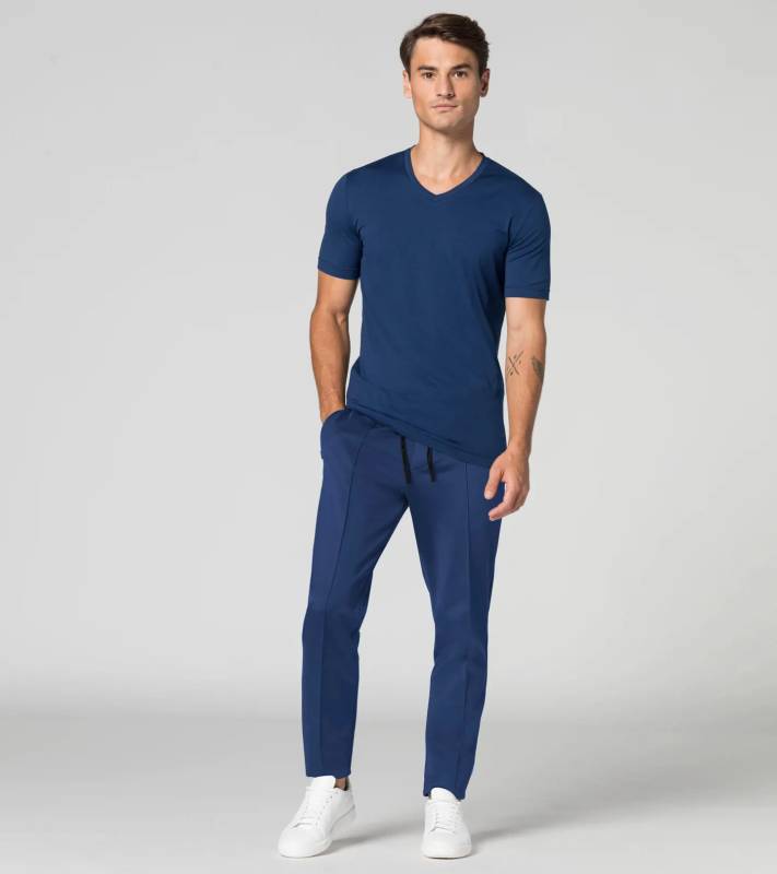 PORSCHE DESIGN V-Neck T-Shirt Tričko s výstřihem do V bavlněné modré