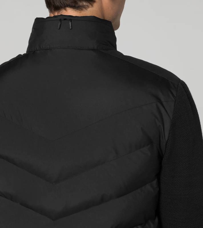 PORSCHE DESIGN Hybrid Jacket Volnočasová prošívaná bunda s pletenými rukávy černá