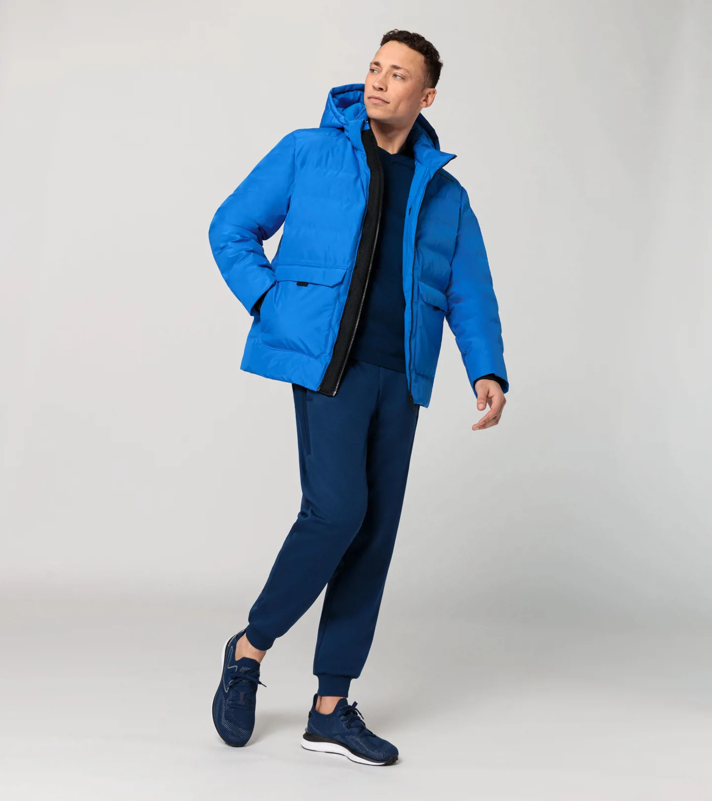 PORSCHE DESIGN Padded Jacket Bunda prošívaná zimní vyteplená s kapsami ultra modrá