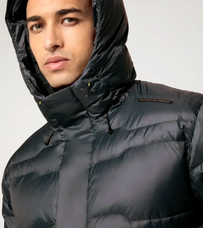 PORSCHE DESIGN Padded Jacket Bunda odlehčená prošívaná s kapucí černá