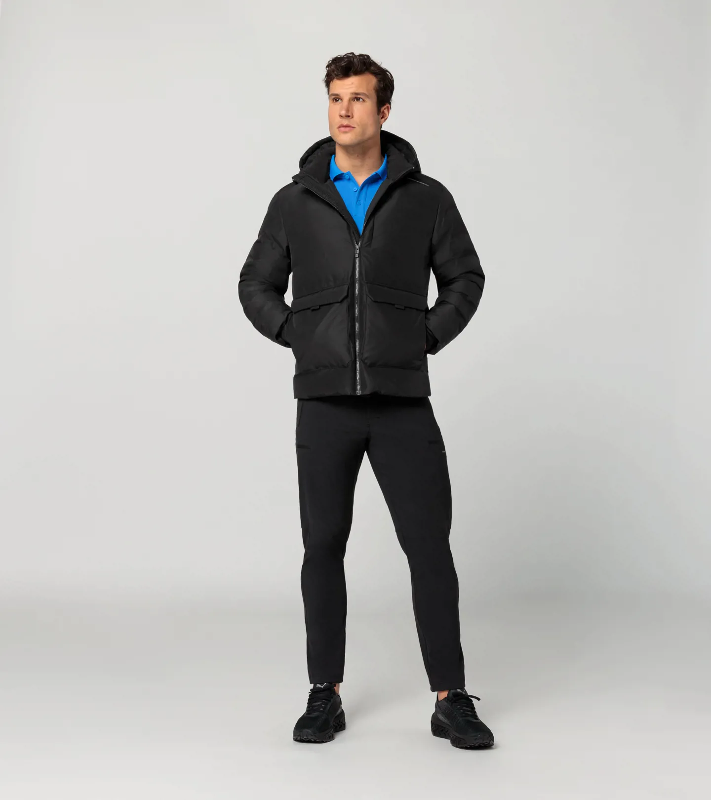 PORSCHE DESIGN Padded Jacket Bunda prošívaná zimní vyteplená černá