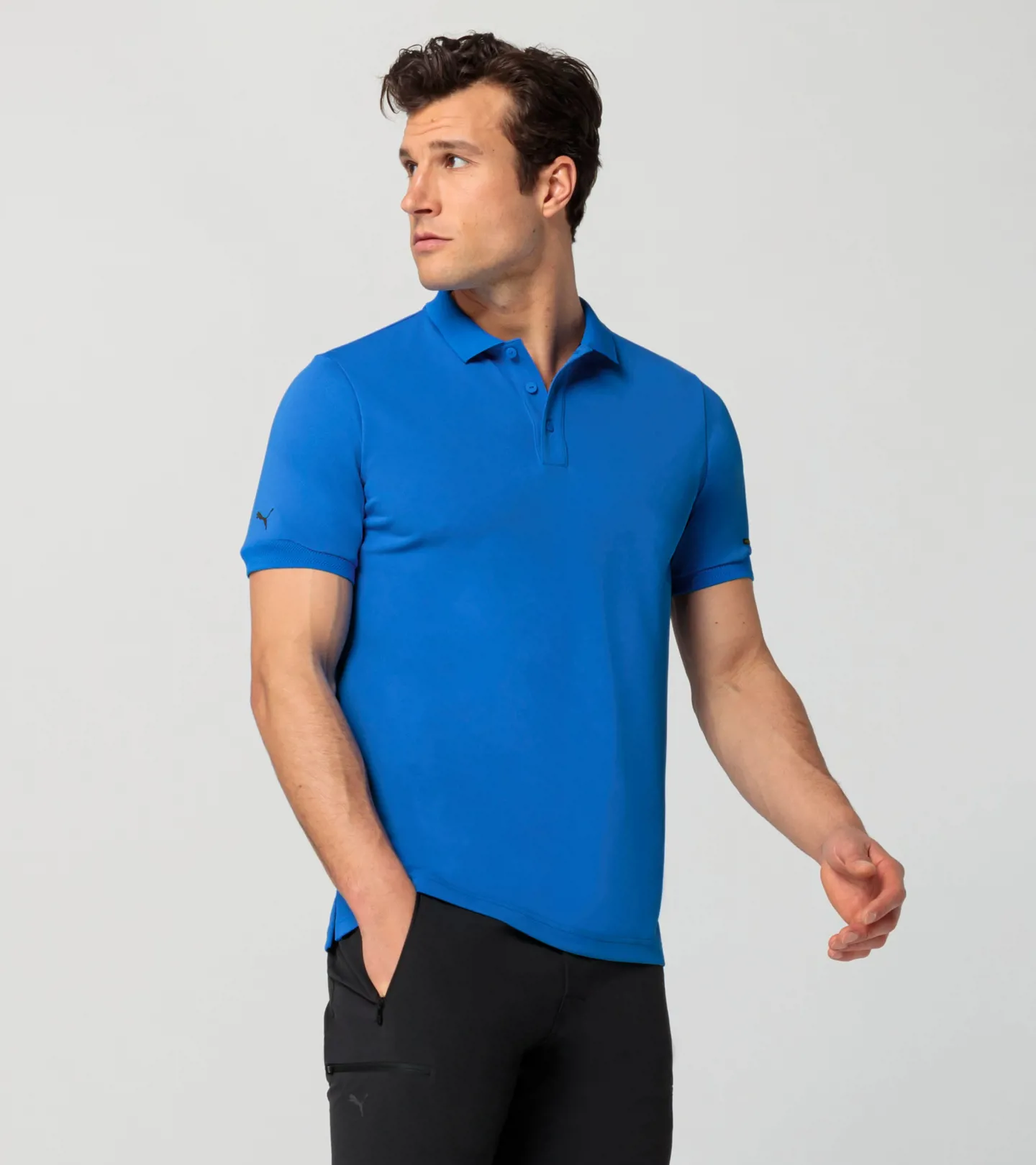 PORSCHE DESIGN Men's Polo Shirt - Polo tričko s límečkem a knoflíčky ultra modrá
