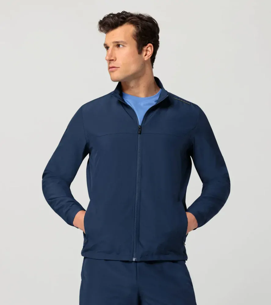 PORSCHE DESIGN Woven tech jacket Bunda tkaná sportovní tech funkční perská tmavě modrá