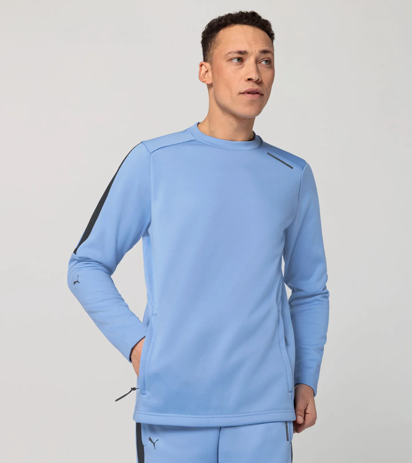 PORSCHE DESIGN Crew neck sweater Svetr s výstřihem ke krku pastelová modrá