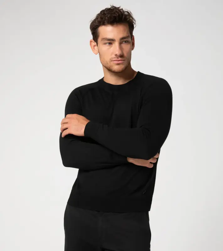 PORSCHE DESIGN Crew neck pullover Svetr pulovr s kulatým výstřihem černá