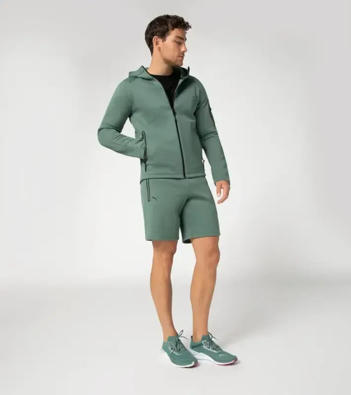 PORSCHE DESIGN Hooded sweat jacket Bunda Mikina pro volný čas na zip s kapucí eukalyptová zelená