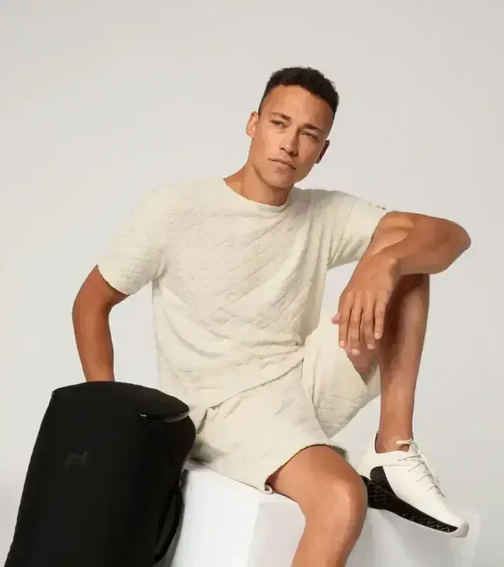 PORSCHE DESIGN Summer T-shirt Tričko s výstřihem ke krku a reliéfním vzorem alpská bílá