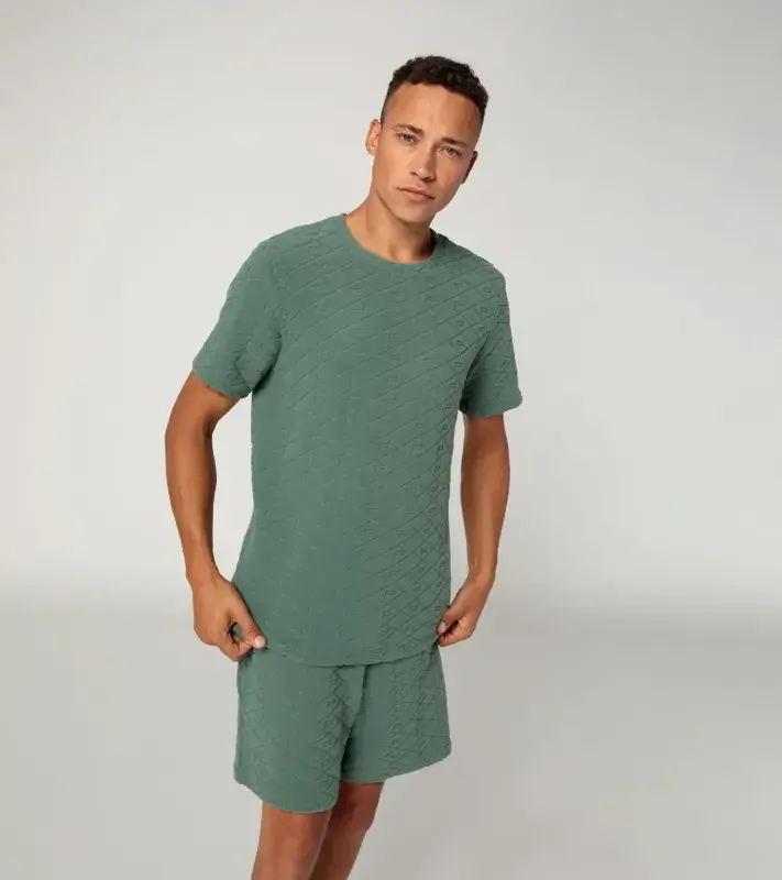PORSCHE DESIGN Summer T-shirt Tričko s výstřihem ke krku a reliéfním vzorem eukalyptová zelená