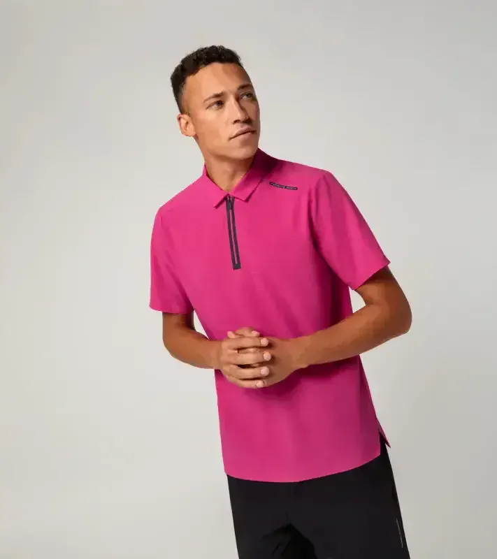 PORSCHE DESIGN Active polo shirt Polokošile tričko s límečkem granátová růže