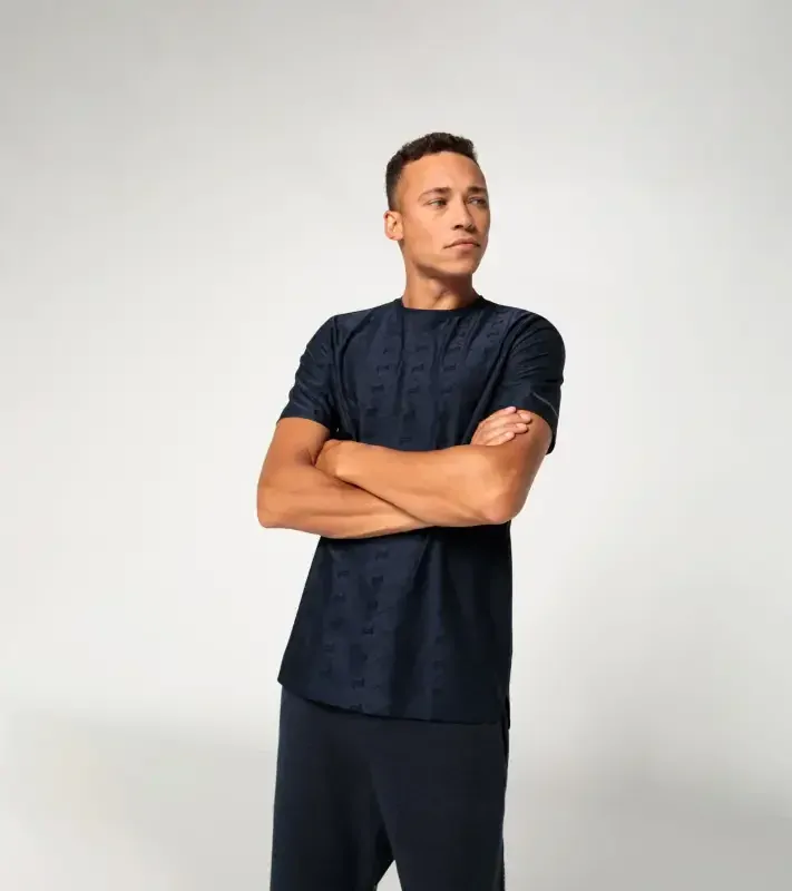 PORSCHE DESIGN Graphic T-shirt Tričko sportovní funkční s kulatým výstřihem a potiskem námořní modrá