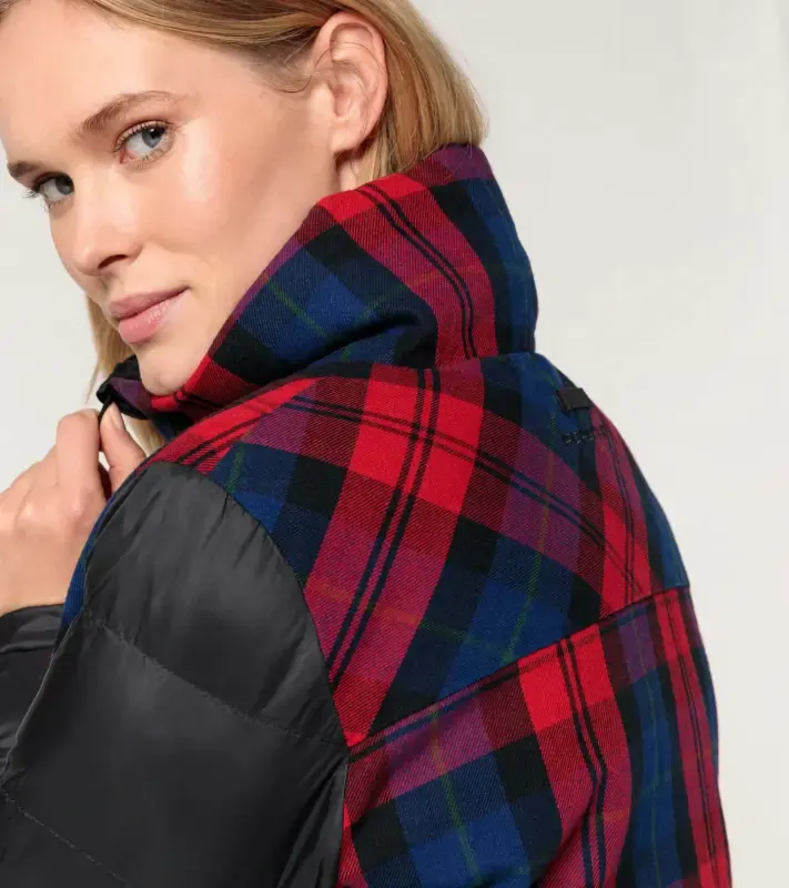 PORSCHE Reversible women's jacket Turbo No. 1 Bunda dámská oboustranná kostkovaná a černá