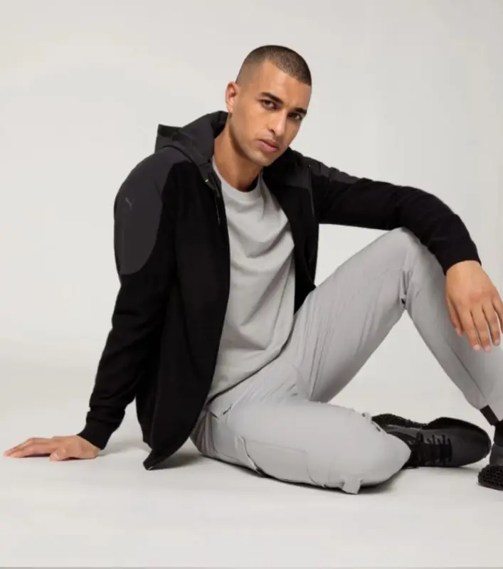 PORSCHE DESIGN Wool Mix Jacket Bunda sportovní s kapucí z merina černá