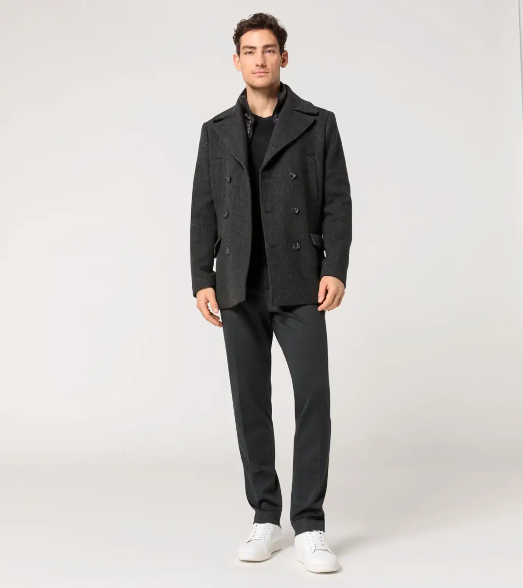 PORSCHE DESIGN Hybrid peacoat Kabát dvouřadý krátký černá