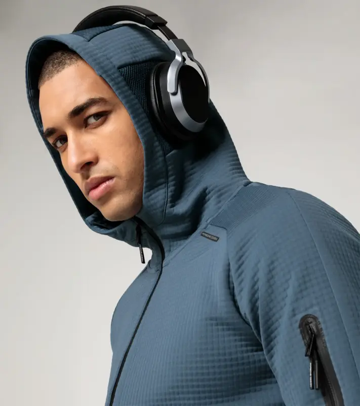 PORSCHE DESIGN Hooded sweat jacket Mikina s kapucí funkční modrošedá