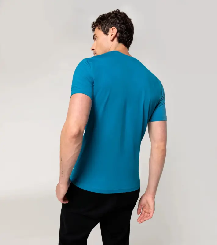 PORSCHE DESIGN V-Neck T-Shirt Tričko s výstřihem do V světle modrá
