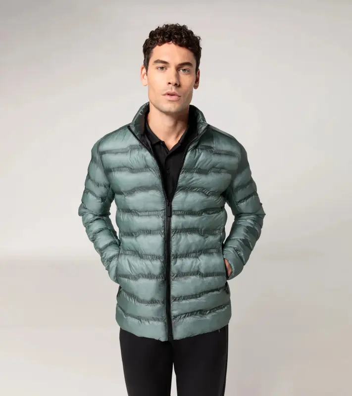 PORSCHE DESIGN Light padded jacket Bunda odlehčená prošívaná mořská zelená