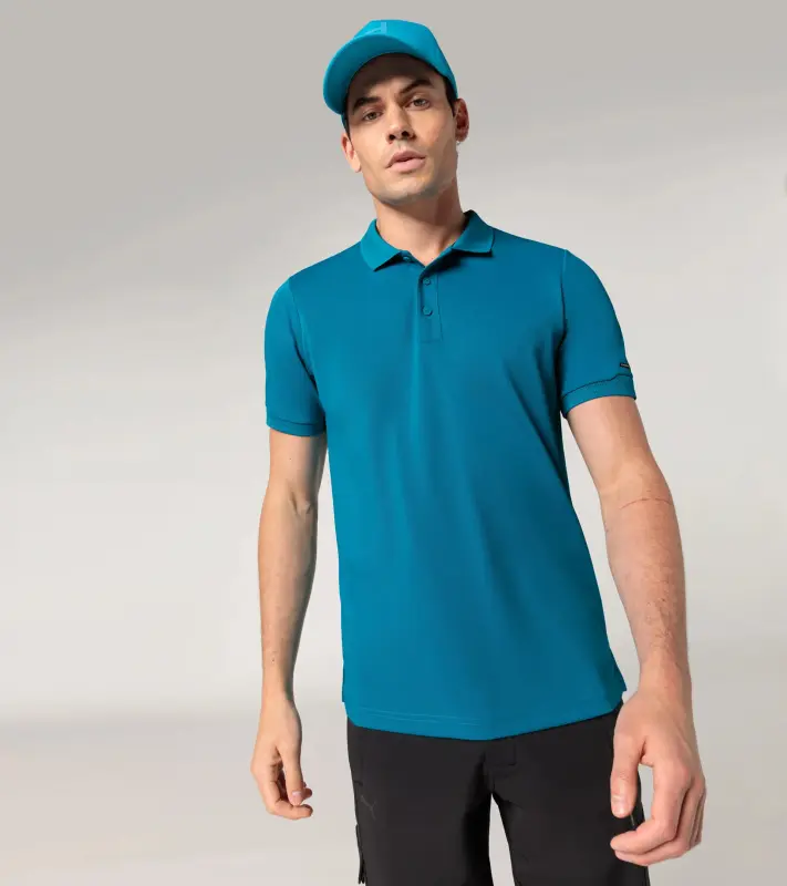 PORSCHE DESIGN Men's Polo Shirt Polokošile tričko s límečkem a knoflíčky modrá