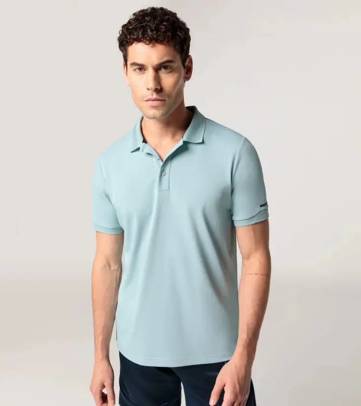 PORSCHE DESIGN Men's Polo Shirt Polokošile tričko s límečkem a knoflíčky mátová zelená