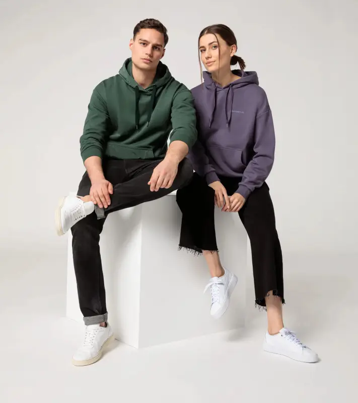 PORSCHE Unisex Hoodie Essential Svetr klokanka uni s kapucí a nápletem tmavší lahvově zelená