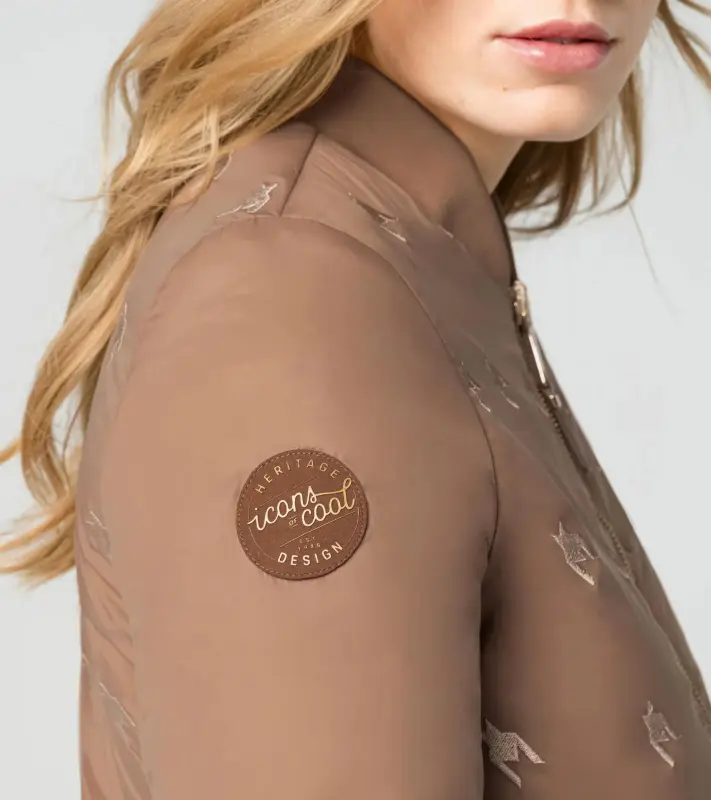 PORSCHE Women's reversible jacket Heritage Bunda dámská odlehčená prošívaná oboustranná krémově bílá a světle hnědá