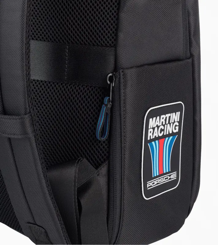 PORSCHE Backpack MARTINI RACING® Batoh do města i na cesty černá s červenomodrými detaily