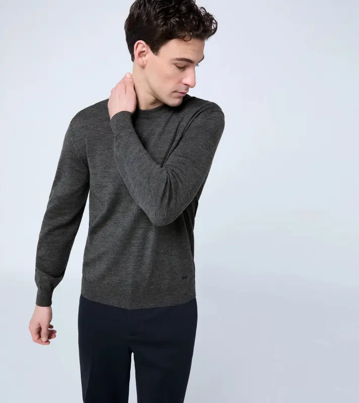 PORSCHE DESIGN Crew neck pullover Svetr pulovr s výstřihem ke krku antracitová šedá