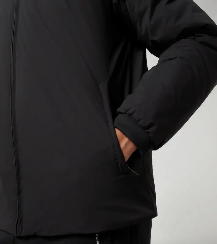 PORSCHE DESIGN Light blouson jacket Bunda volnočasová na zip s podšívkou a kapucí černá