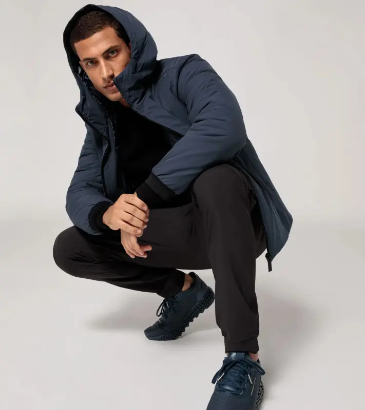 PORSCHE DESIGN Light blouson jacket Bunda volnočasová na zip s podšívkou a kapucí tmavě modrá