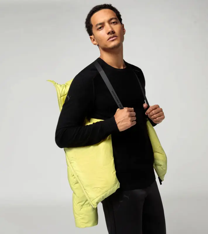 PORSCHE DESIGN Padded jacket Bunda prošívaná zimní s kapucí jemně žlutá 