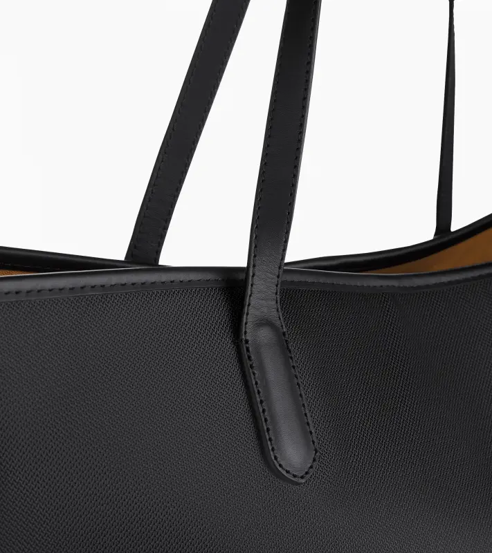PORSCHE Shopper MARTINI RACING® Taška nákupní s kapsami na zip a koženými detaily černá