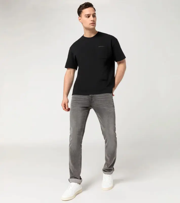 PORSCHE Unisex T-shirt Essential Tričko bavlněné s kulatým výstřihem a kapsičkou černé