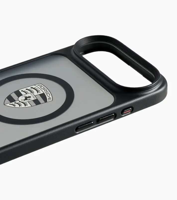 PORSCHE Snap-on case for iPhone® 17 Air Kryt mobilního telefonu iPhone 17 Air se znakem Porsche černý hliníkový rámeček