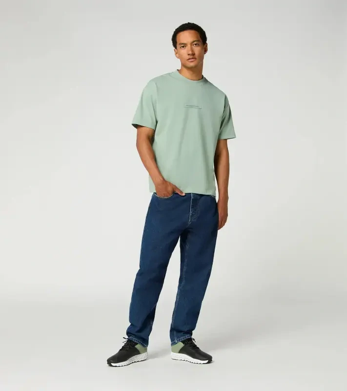 PORSCHE Unisex Urban T-shirt Cayenne Electric Lifestyle Tričko s kulatým výstřihem s nášivkou a grafikou na zádech pastelově zelená