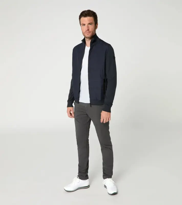 PORSCHE DESIGN Hybrid Cardigan Svetr kardigan s kapsami na zip ze dvou materiálů tmavě modrá